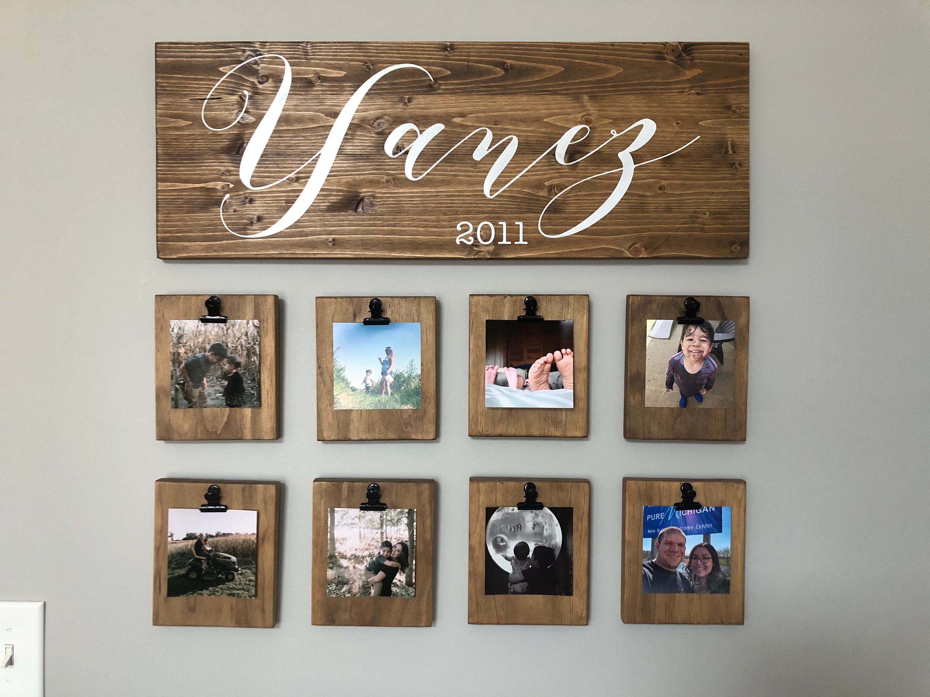 Set of FOUR 4 Rustic Wall Clip Frame Picture Display Etsy