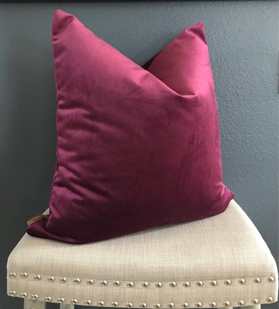 Plum Velvet Textured Throw Pillow Wine Plum Velvet Textured Throw Pillow Wine