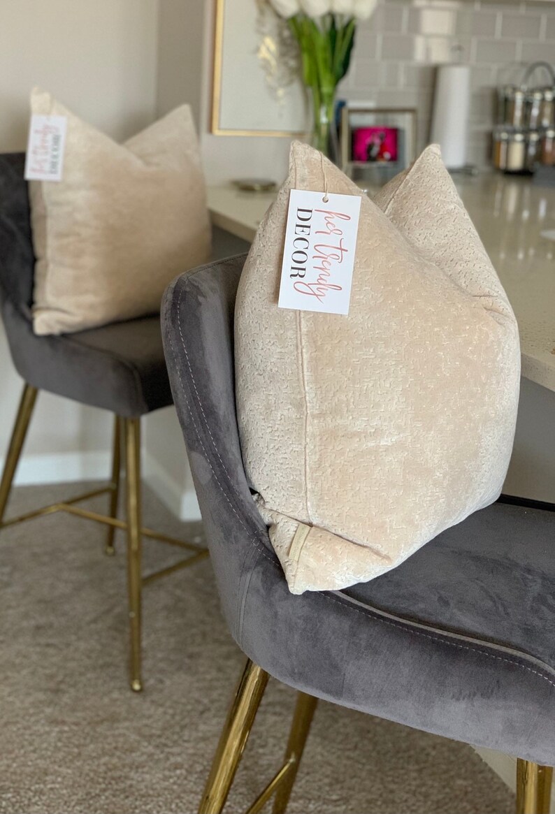 Cream Velvet Pillow Coverneutral Velvet Throw Pillowivory Decor
