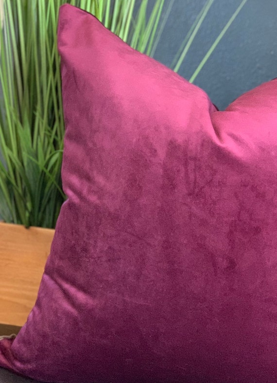 Plum Velvet Textured Throw Pillow Wine Plum Velvet Textured Throw Pillow Wine
