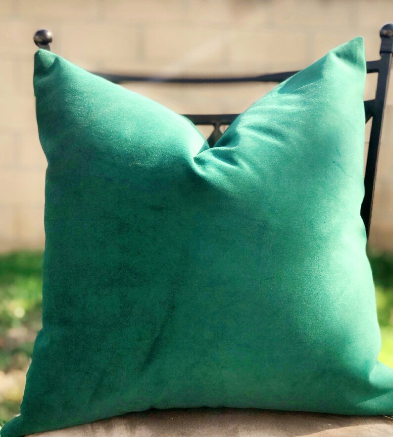 Emerald Green Velvet Pillow Decorative Dark Green Pillow Etsy