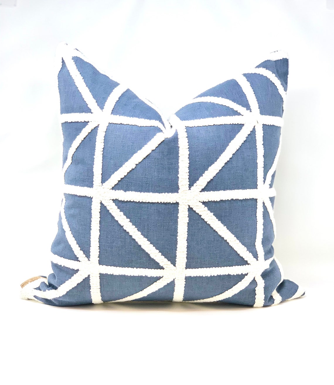 Blue White Pillowblue Textured Pillowwhite Blue Throw Etsy