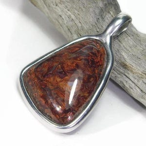 Lively and very fine! Pietersite, pietersite pendant, pietersite silver pendant red, pietersite necklace pendant, gem jewelry, tigers eye