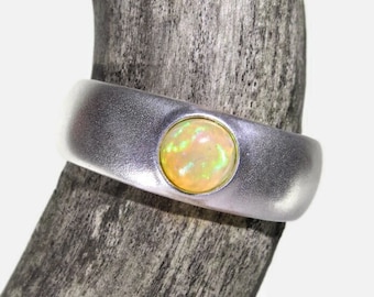 Welo opal ring in noble timeless design 925 sterling silver silverring natural Ethiopian opal jewelry multicolor wedding gift idea unisex