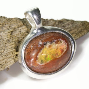 Stylish jewelry highlight! Mexican fire opal, opal silver pendant, opal necklace pendant, cantera opal pendant, cantera fire opal jewelry