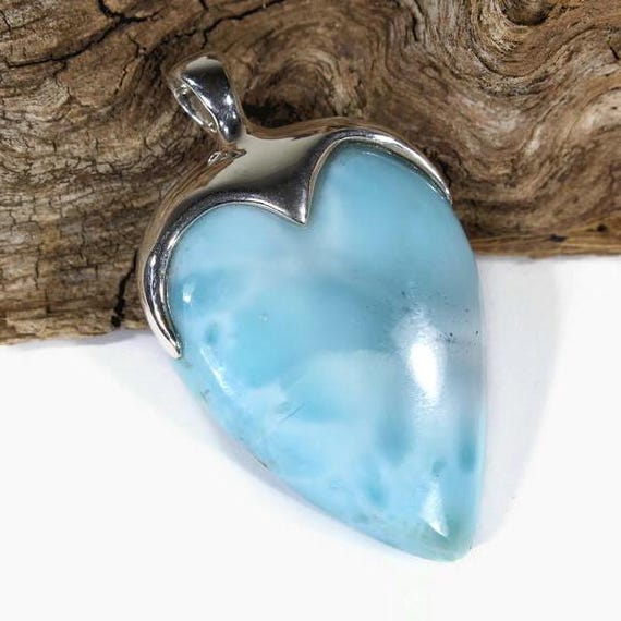Yumilok Collana con ciondolo a forma di cuore dell'oceano in argento sterling 925, con zirconi blu, con ciondolo per donne e ragazze