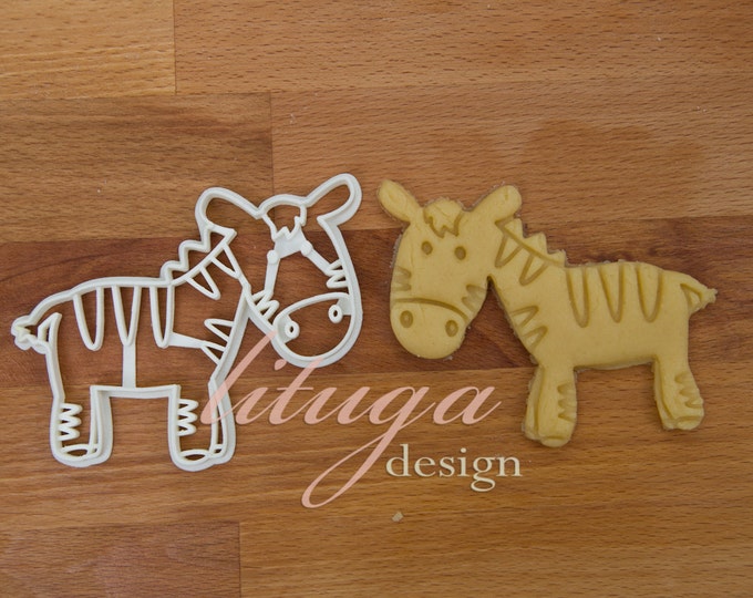 Zebra cookie cutter Animal shaped cookie cutter Cute zebra Etsy