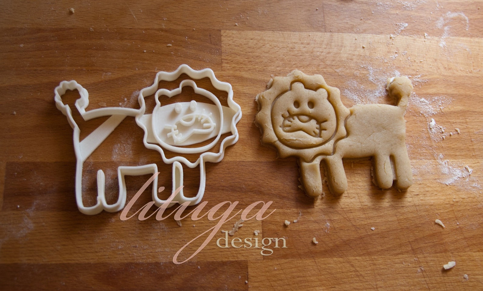 Lion cookie cutter Animal shaped cookie cutter Lion Etsy