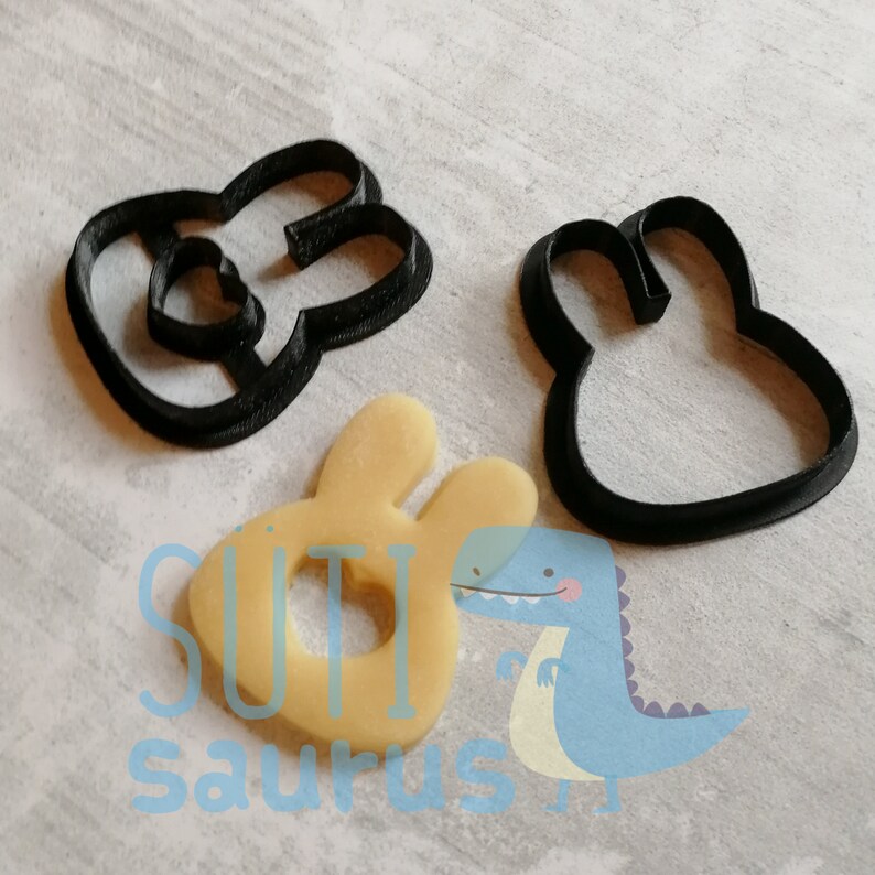 bunny head cookie cutter Easter bunny linzer cutter Bunny cookie cutter for Easter Bunny cut out linzer cutter set Set of 2 cutters
