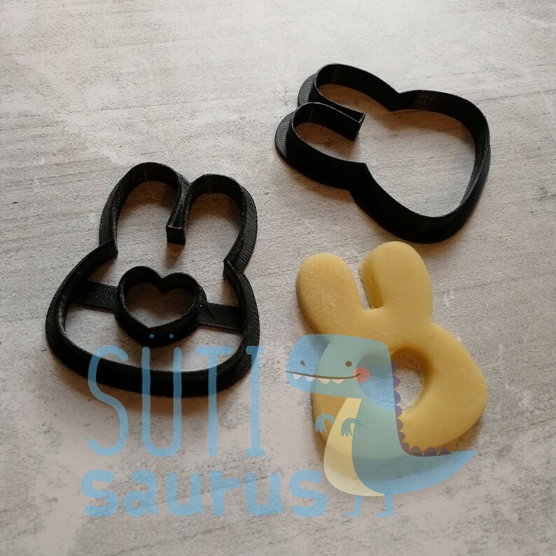 bunny head cookie cutter Easter bunny linzer cutter Bunny cookie cutter for Easter Bunny cut out linzer cutter set Set of 2 cutters