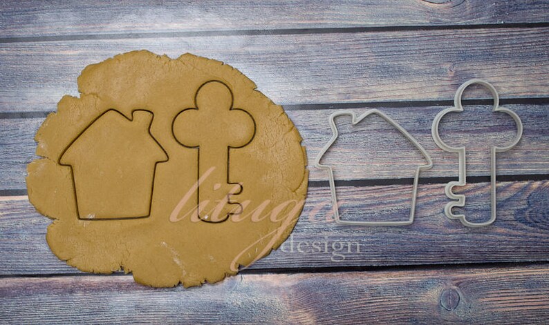 housewarming cookie cutter set housewarming party House and key cookie cutters fondant cutter marzipan cutter