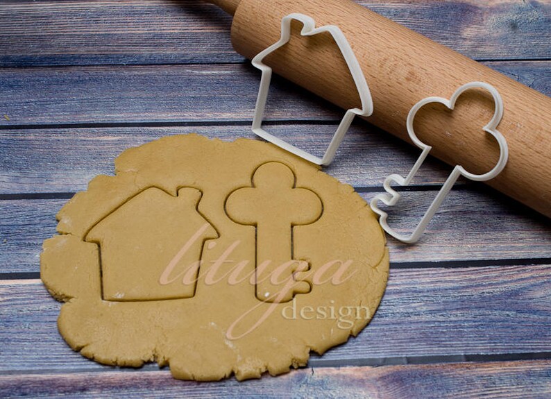 housewarming cookie cutter set housewarming party House and key cookie cutters fondant cutter marzipan cutter