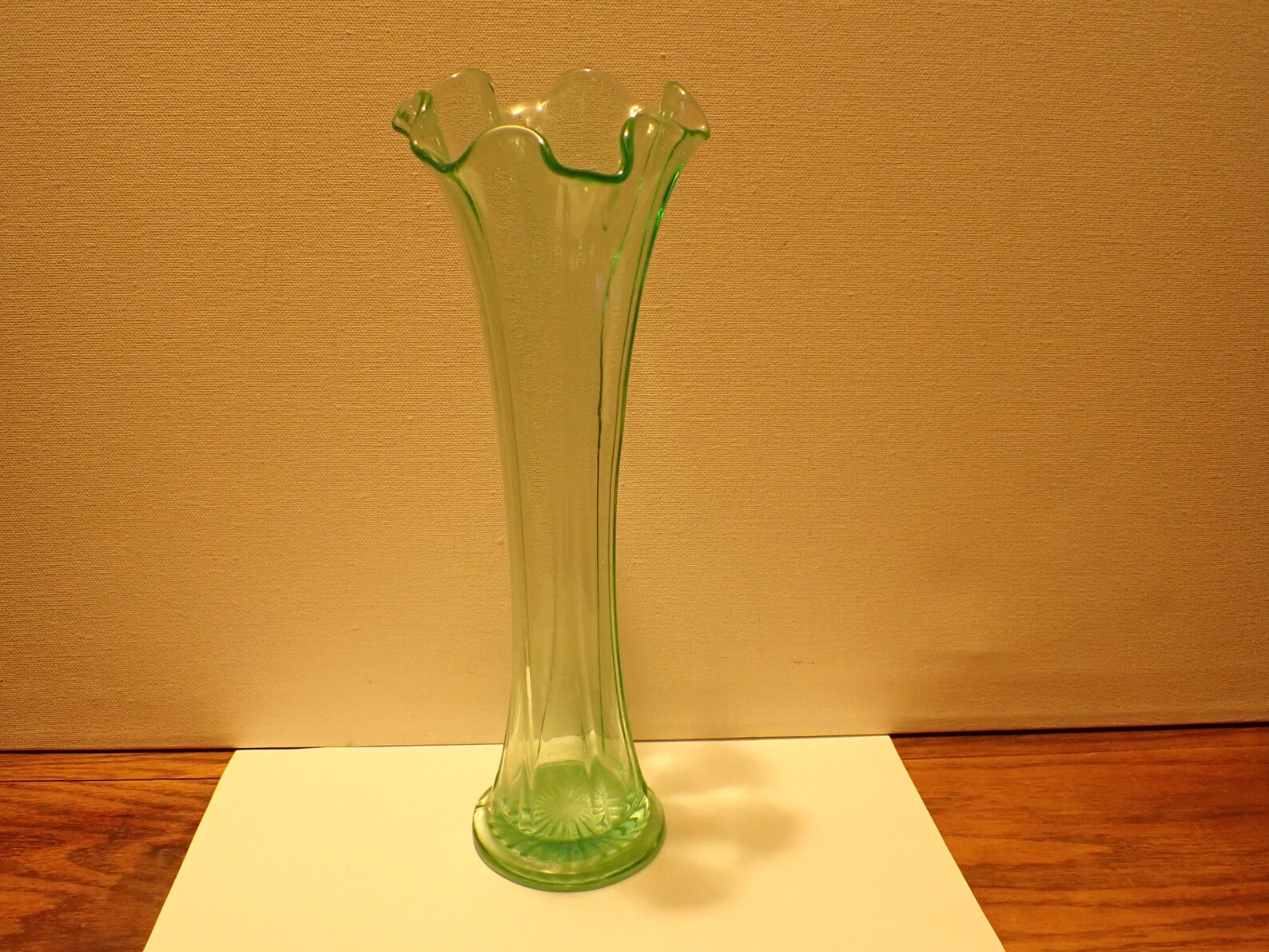 Vintage Green Depression Glass Ribbed Bud Vase 10.5 Etsy