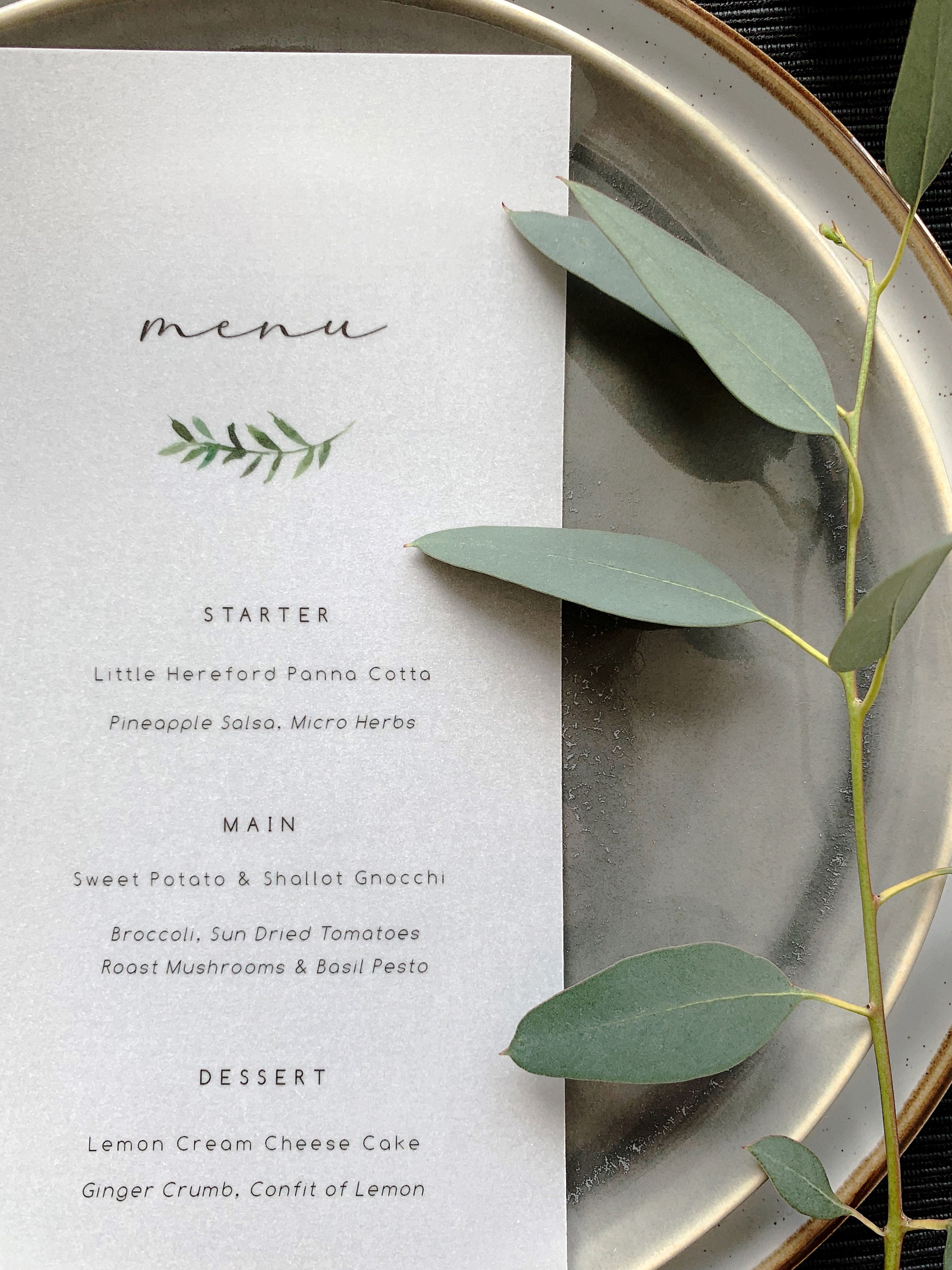 Vellum Menu // wedding // vellum menu // menu card // Etsy