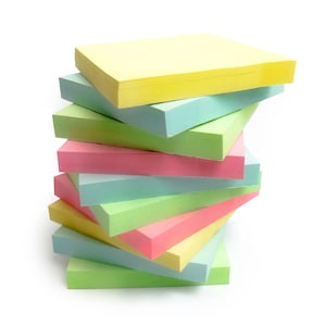 Pastellfärgade självhäftande anteckningsblock: 7,5 cm fyrkantiga anteckningsblock - 2 x 100 ark