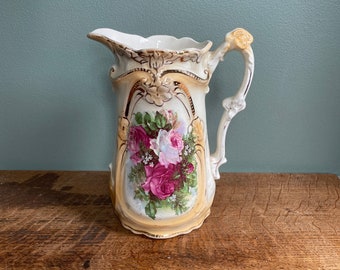 Pretty vintage rose floral ceramic small  jug