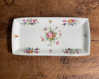 Minton Marlow bone china floral sandwich tray plate platter