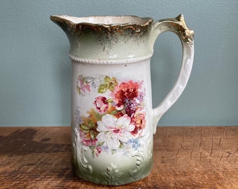 Pretty vintage floral ceramic jug