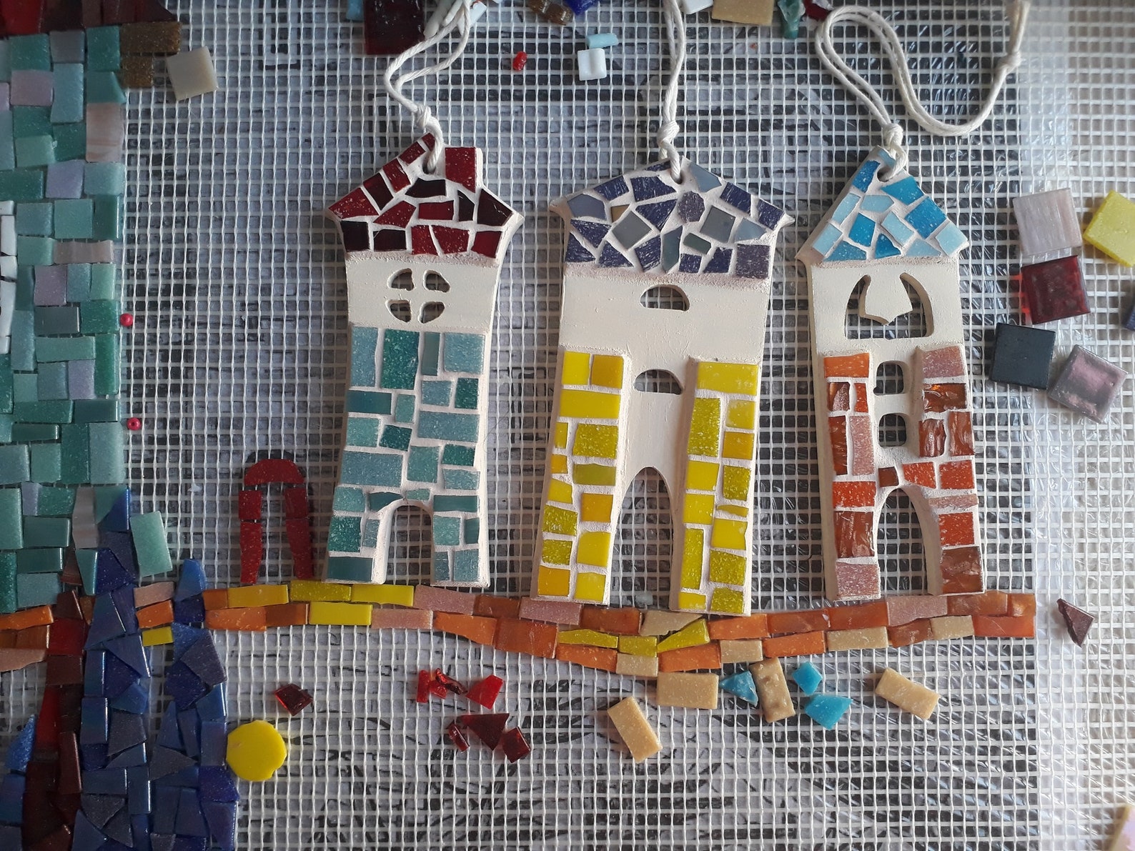 Colorful Mosaic Wall Decoration, Wall Art Mosaic, Colorful House Wall