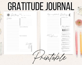 Printable Gratitude Journal | Manifesting Journal | Printable Daily Journal | Daily Gratitude | Mindfulness Journal | Gratitude Notebook