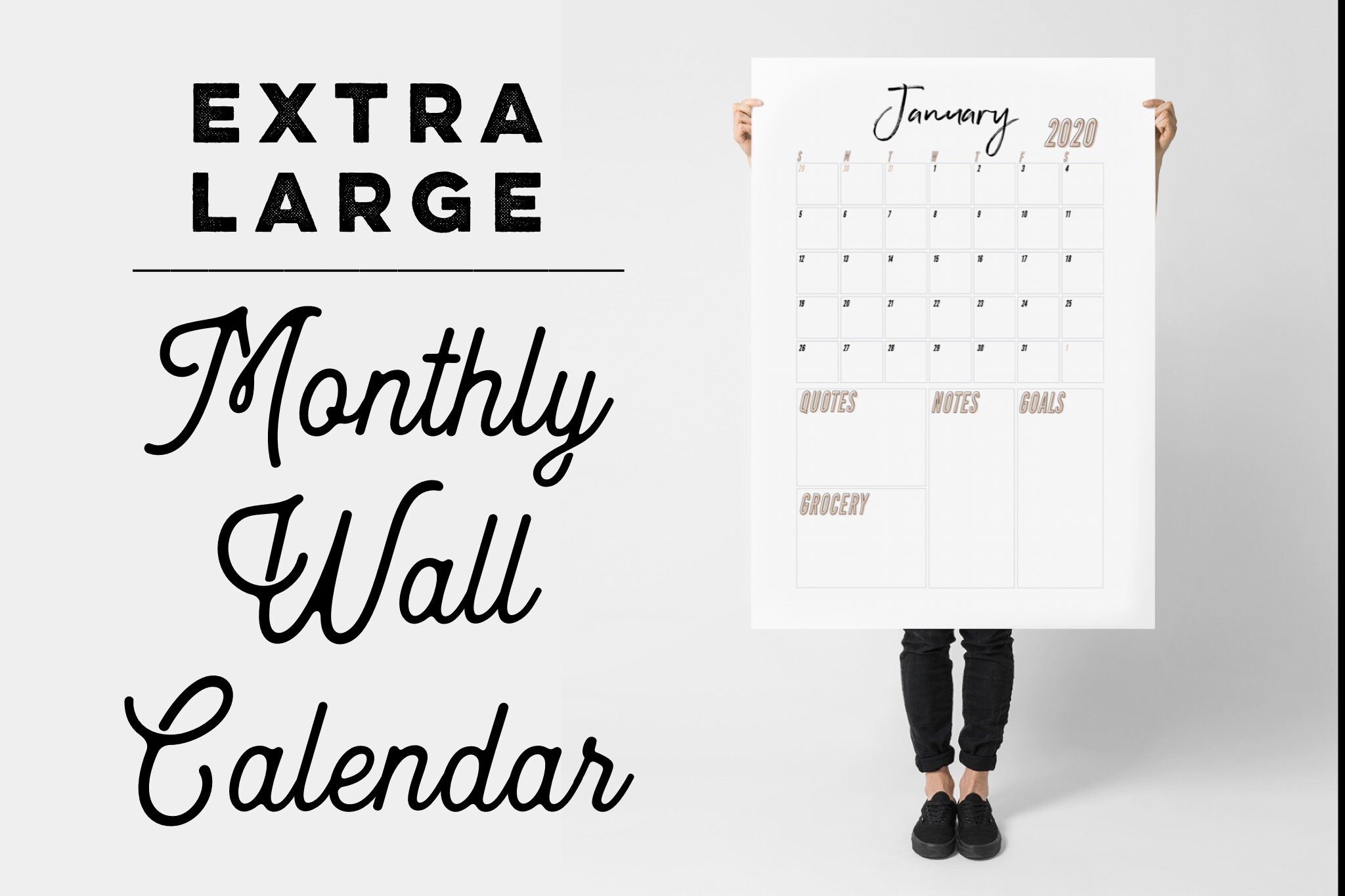 2020-2021 Extra Large Wall Calendar Printable | Etsy