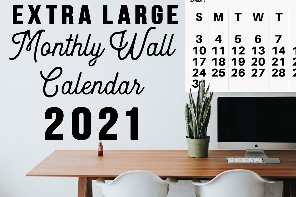 2021 Extra Large Wall Calendar Printable | Etsy