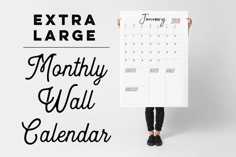 2018 2019 Extra Large Wall Calendar Printable