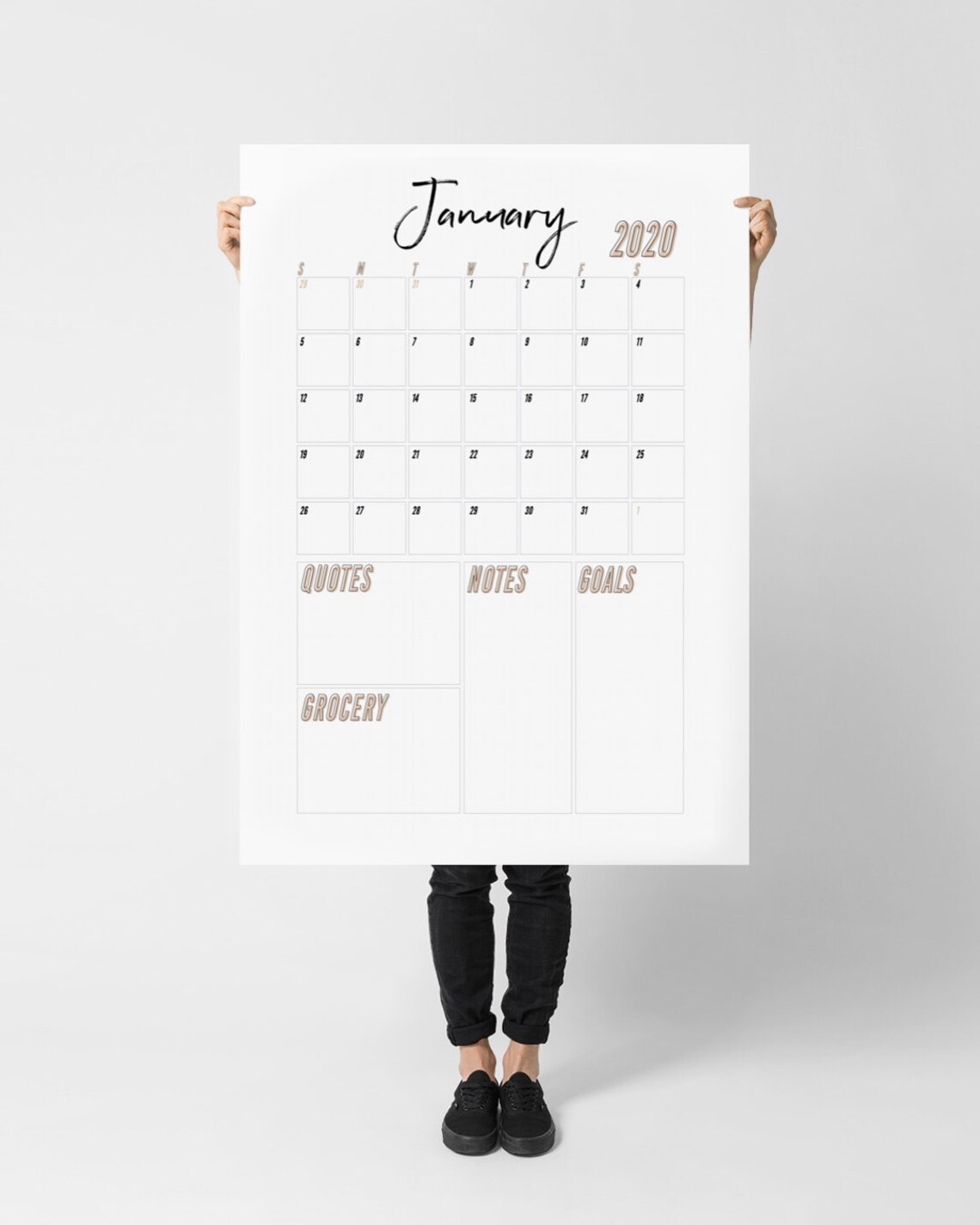 2020-2021 Extra Large Wall Calendar Printable | Etsy