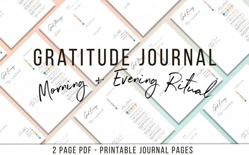 Gratitude Journal Manifesting Journal Morning & Evening Ritual image 1