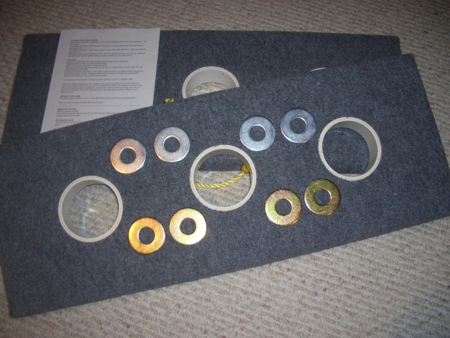 OHIO WASHERS Horseshoes Pitching/Toss Game - 3 Hole BOARDS !!