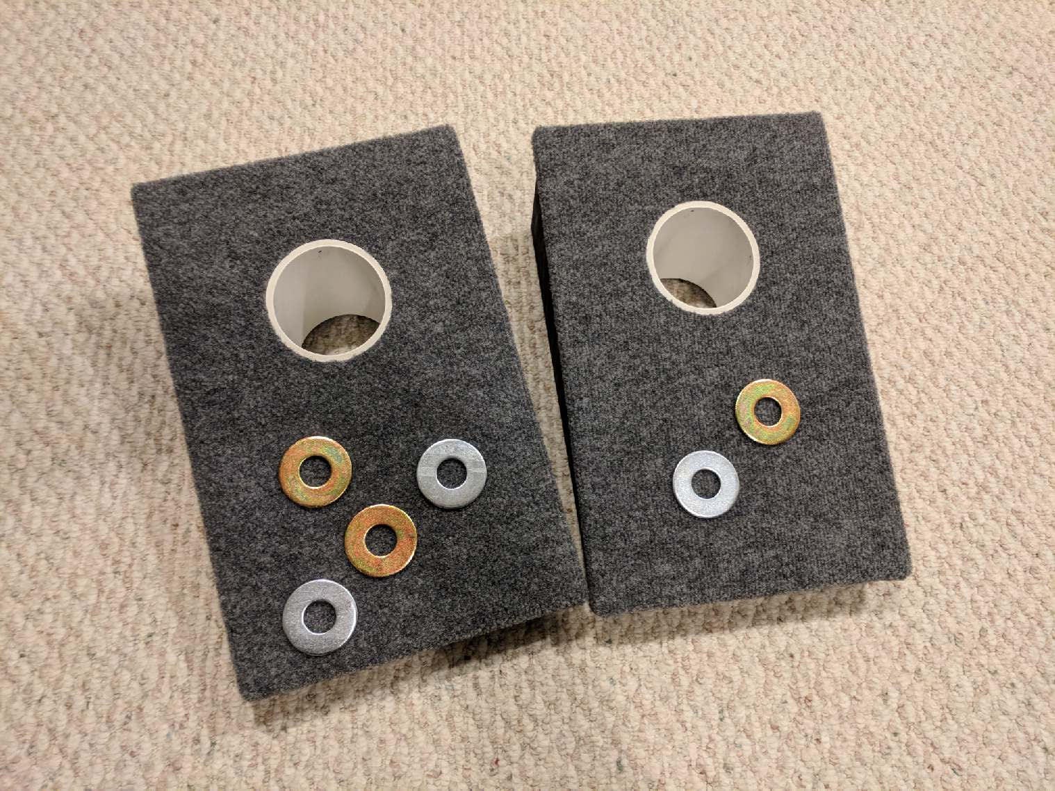 3 Hole Washer Toss Boards (8 Washers Included) - Play Backyard Games
