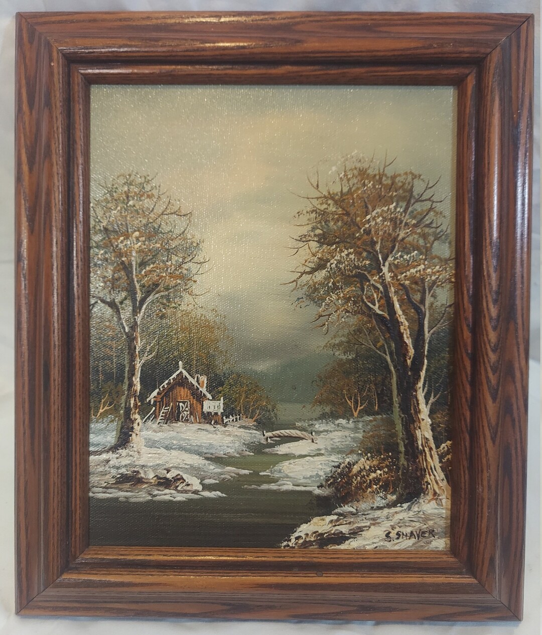Artistic Interiors Oil Painting by S Shaver, Vintage Etsy