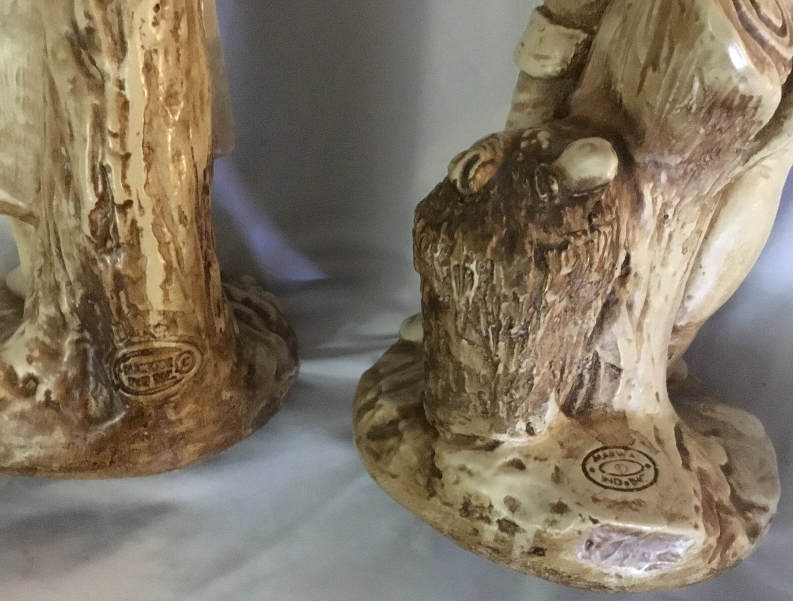 Marwal Ind Inc ChalkWare Art Figure Fisherman Couple Statues Etsy