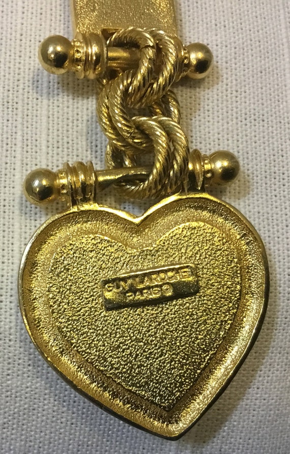 Guy Laroche of Paris Enamel Heart Dangle Vintage … - image 3