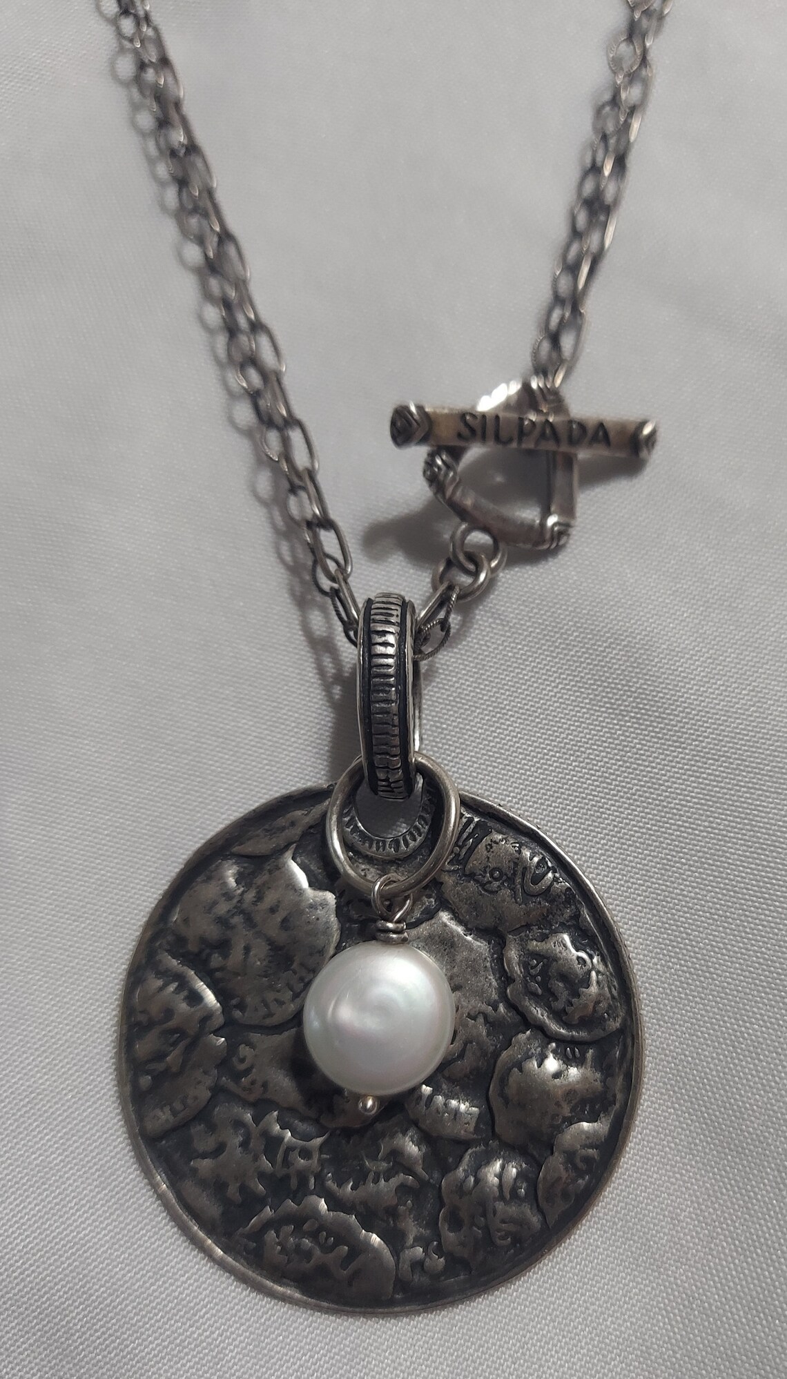 Silpada Sterling Silver Necklace with Medallion and Pearl Etsy