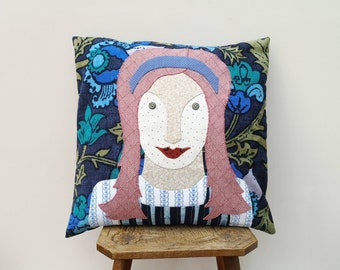 A cushion cover inspired by  Alice in Wonderland, one of a kind, statement cushion