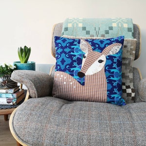 Bambi cushion cover made using appliqué with vintage fabrics image 4