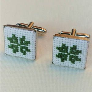 Cufflinks for Men Embroidered Cufflinks Folk and Elegant Style Cufflinks Boyfriend Gift Groom Accessories Gift for Him