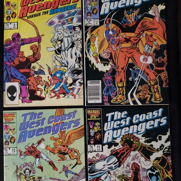 West Coast Avengers #8 - #11 1986 (Lot of 4 Comics)