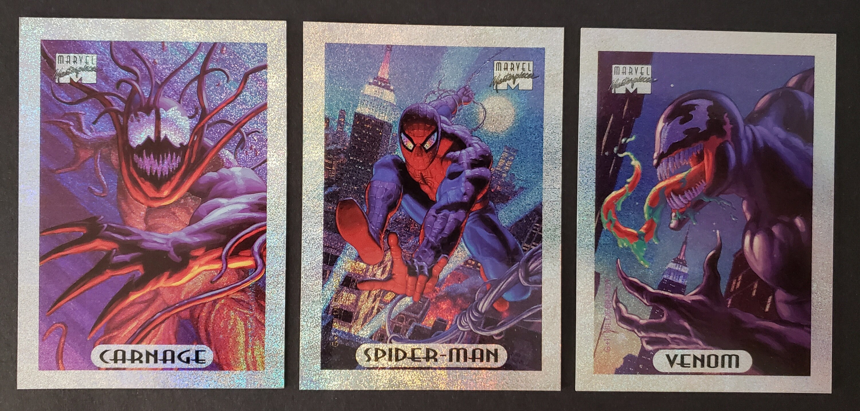 Spiderman Venom and Carnage 1994 Marvel Masterpieces Silver - Etsy