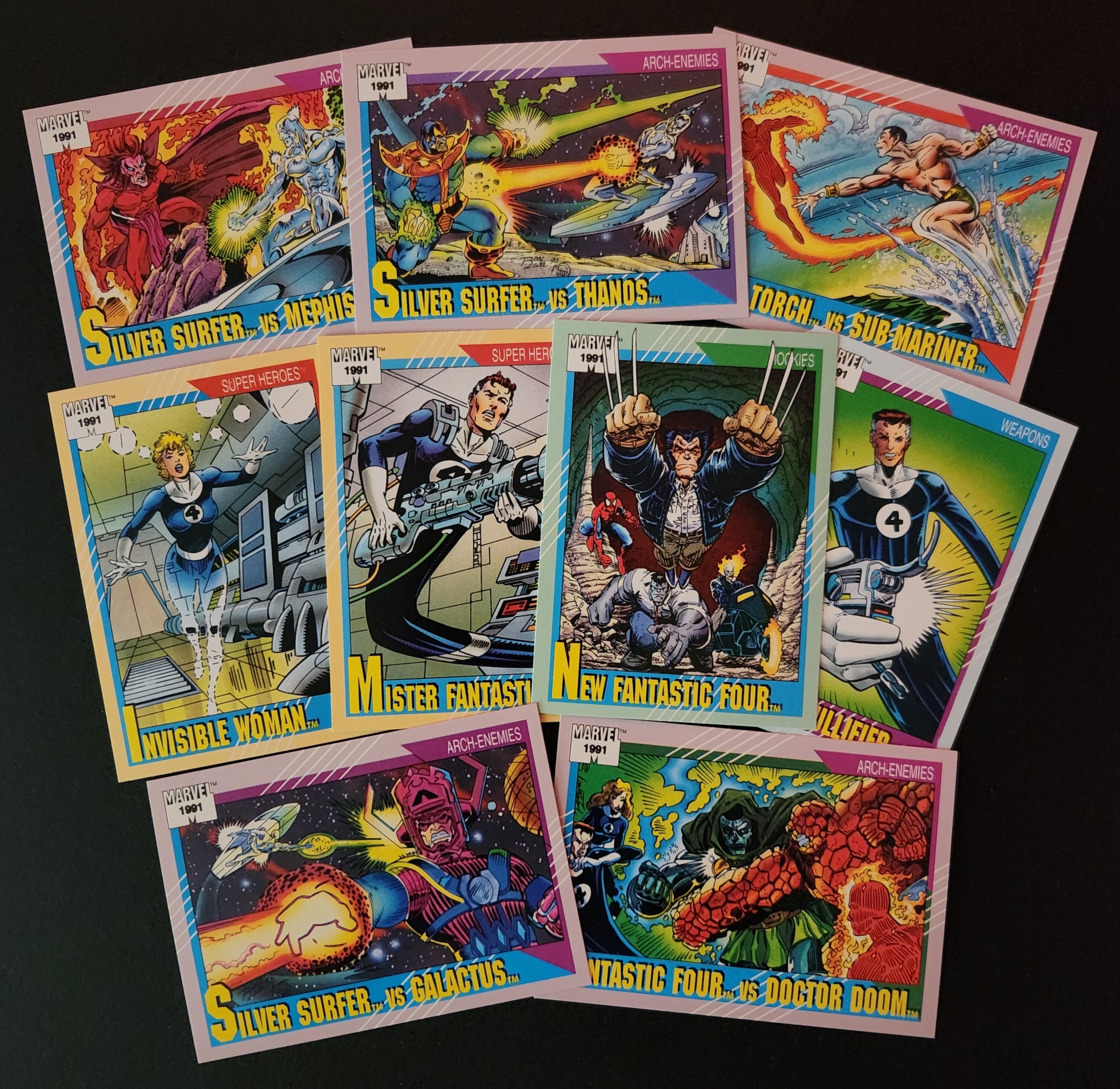 1991 Marvel Universe Impel Series 2 Fantastic Four Lot of 9 Cards