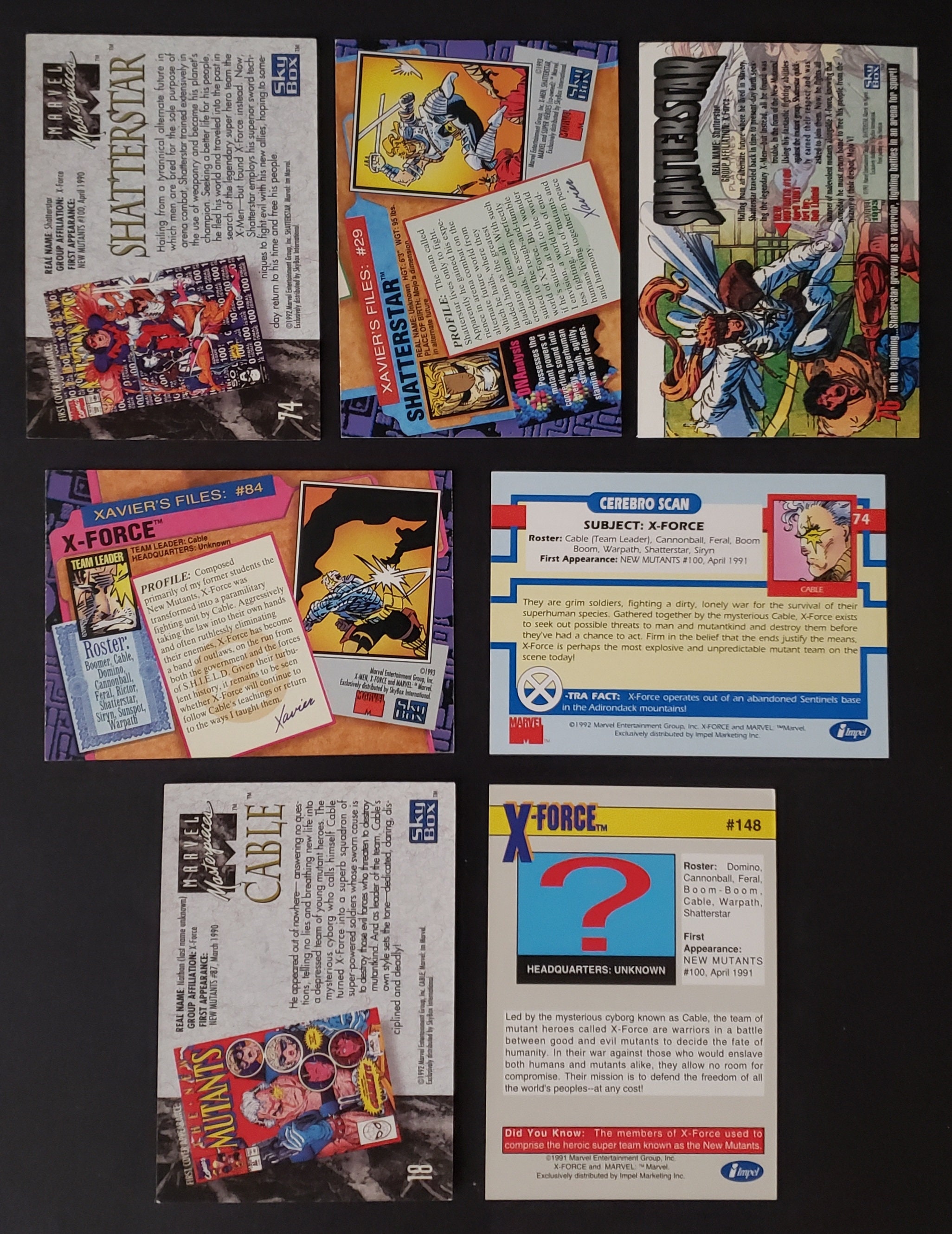 X-force Assorted 1990s Marvel Card Lot of 7 Cards - Etsy