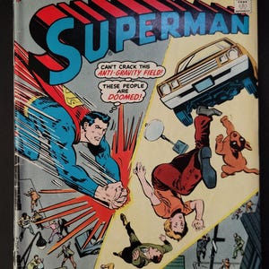 May include: A vintage Superman comic book, issue number 290, featuring a cover illustration of Superman flying toward an anti-gravity field. The text reads: Superman, The Line of DC Super-Stars, Featuring: The Man Who Cried Super-Wolf!, 25 cents, Aug.