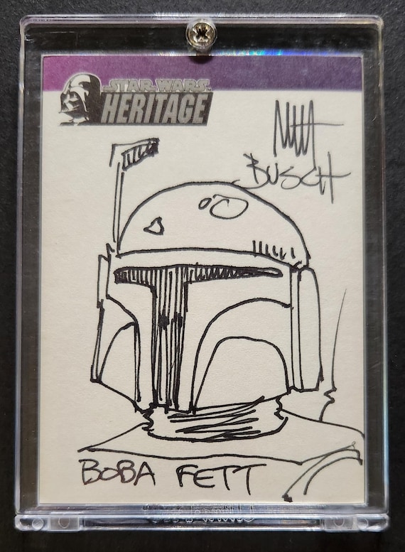 2004 Star Wars Topps Heritage Boba Fett Sketch Card (1/1) - Etsy
