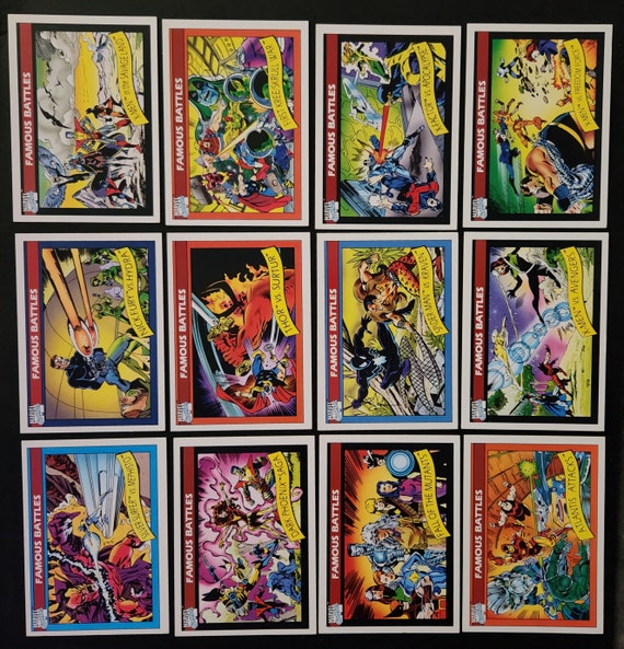 1990 Marvel Impel Famous Battles Card Lot of 12 Cards - Etsy