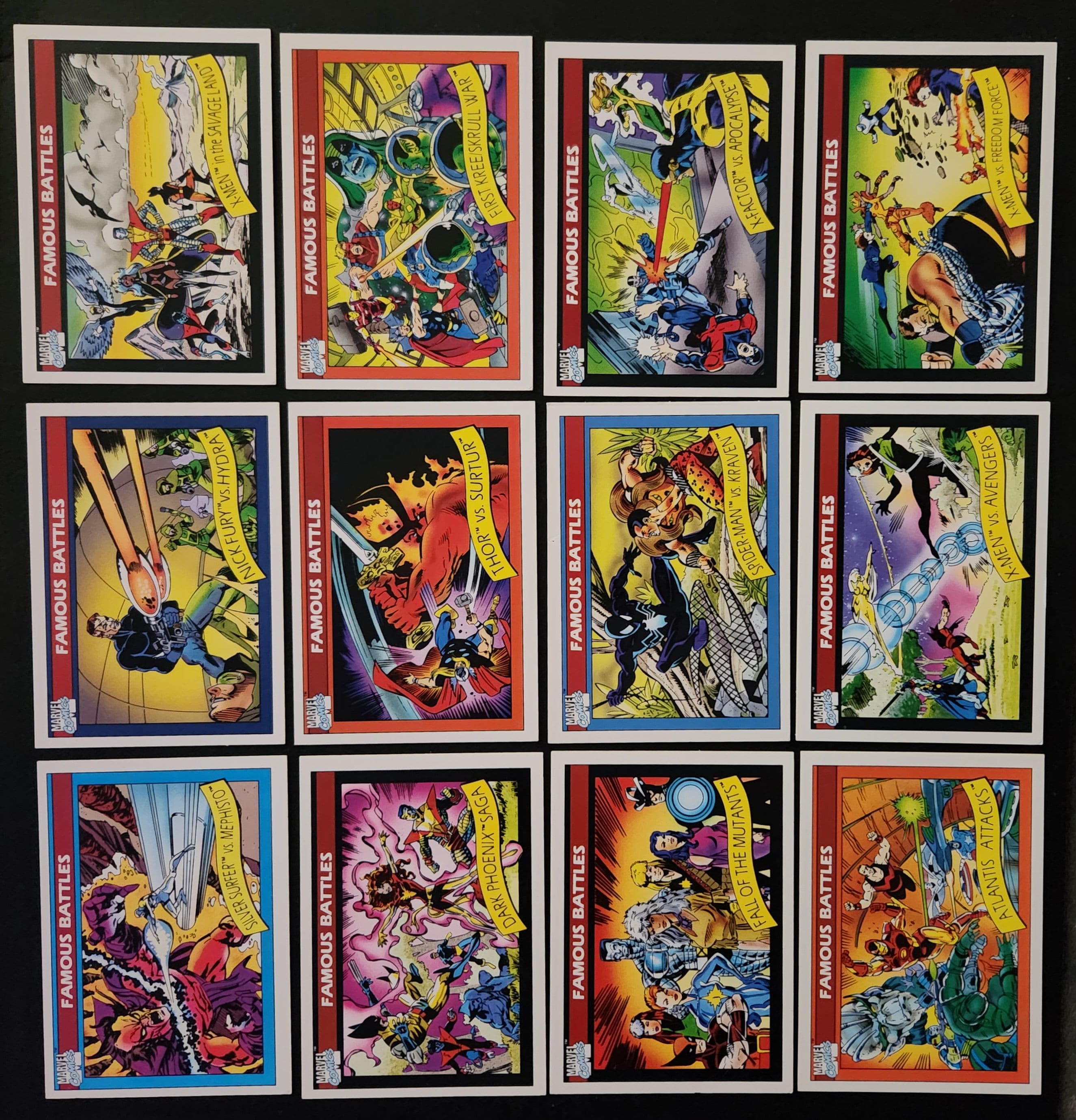 1990 Marvel Impel Famous Battles Card Lot of 12 Cards - Etsy