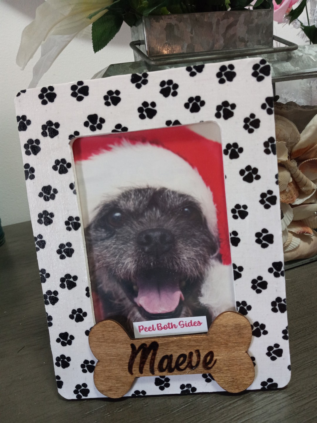 Pet Puppy Dog Paw Prints Wood Decoupage Photo Frames 4x6 Photo Picture ...
