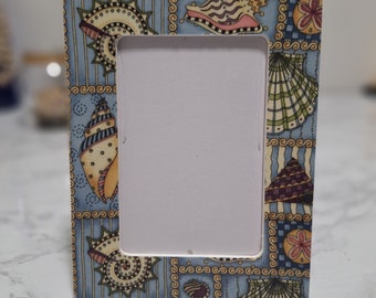 Beach Theme * Seashells Wood  Decoupage Photo Frames / Freestanding Frame