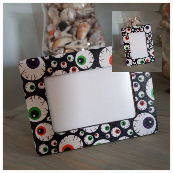 Halloween Blood Shot Spooky Eyeballs  Wood Decoupage Photo Frames