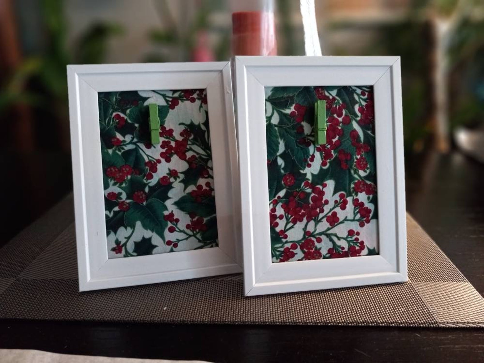 Christmas Holiday Wallet Size Photo Frame / Clip Photo Holder Etsy